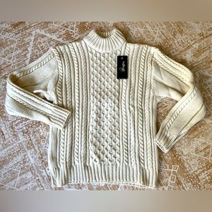 NWT Hudson Aran Cable Stitch 100% Wool Sweater Beige Cream 
PEREGRINE SZ XXL